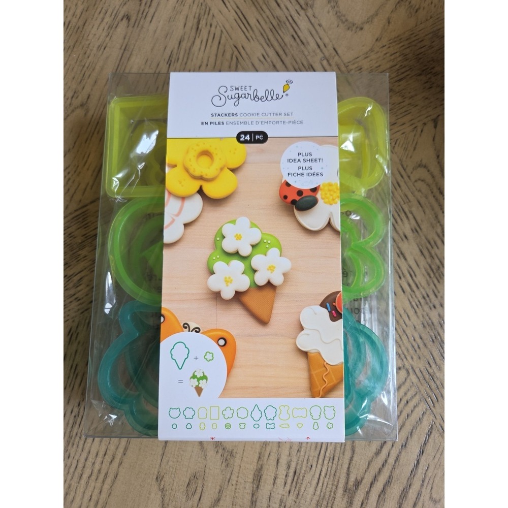 Sweet Sugarbelle 24 Pc Stackers Cookie Cutter Set Shapes & Flower Designs NEW